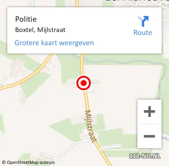 Locatie op kaart van de 112 melding: Politie Boxtel, Mijlstraat op 17 mei 2019 17:55