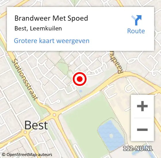 Locatie op kaart van de 112 melding: Brandweer Met Spoed Naar Best, Leemkuilen op 17 mei 2019 19:27