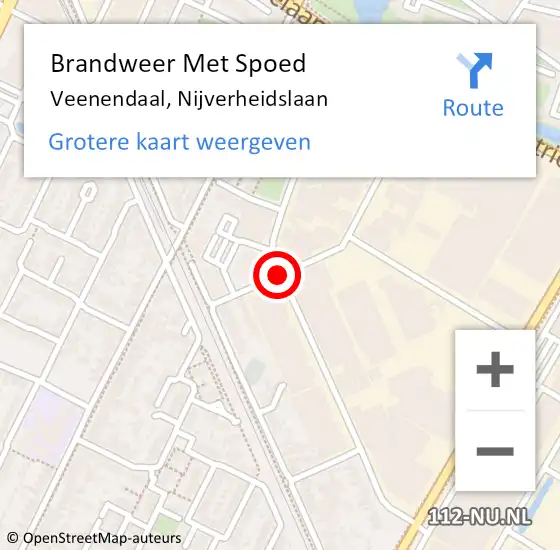 Locatie op kaart van de 112 melding: Brandweer Met Spoed Naar Veenendaal, Nijverheidslaan op 17 mei 2019 20:30