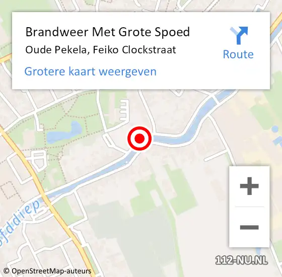 Locatie op kaart van de 112 melding: Brandweer Met Grote Spoed Naar Oude Pekela, Feiko Clockstraat op 17 mei 2019 20:43