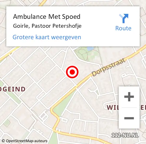 Locatie op kaart van de 112 melding: Ambulance Met Spoed Naar Goirle, Pastoor Petershofje op 17 mei 2019 21:42