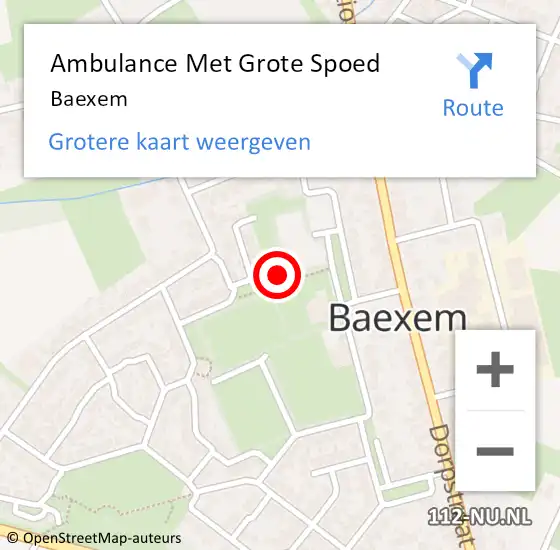 Locatie op kaart van de 112 melding: Ambulance Met Grote Spoed Naar Baexem op 17 mei 2019 22:09