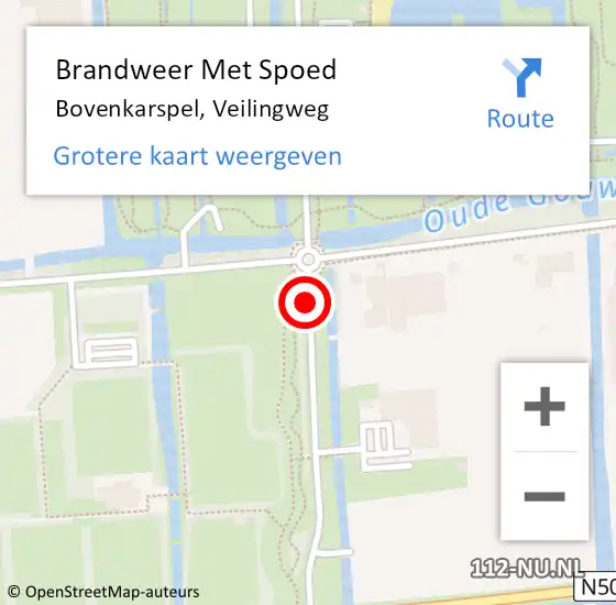 Locatie op kaart van de 112 melding: Brandweer Met Spoed Naar Bovenkarspel, Veilingweg op 17 mei 2019 22:29