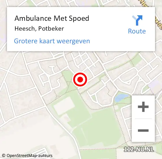Locatie op kaart van de 112 melding: Ambulance Met Spoed Naar Heesch, Potbeker op 17 mei 2019 23:25