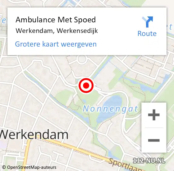 Locatie op kaart van de 112 melding: Ambulance Met Spoed Naar Werkendam, Werkensedijk op 18 mei 2019 00:28
