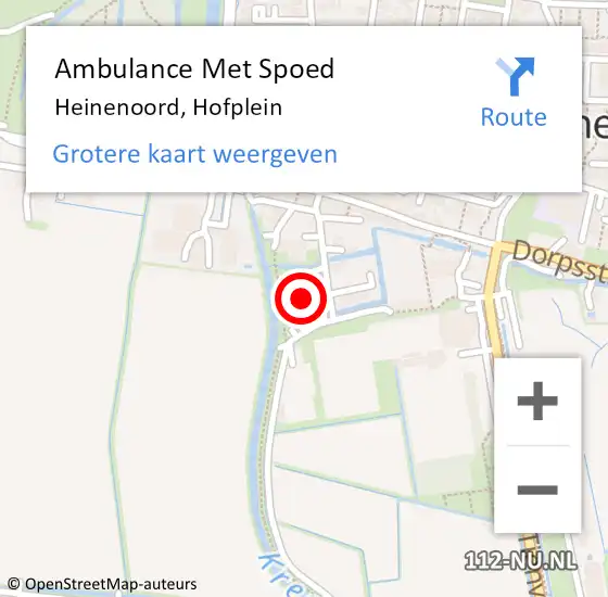 Locatie op kaart van de 112 melding: Ambulance Met Spoed Naar Heinenoord, Hofplein op 18 mei 2019 01:45