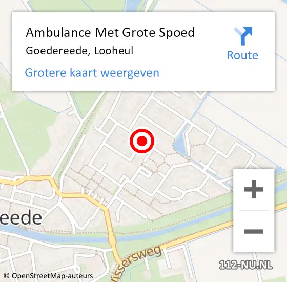 Locatie op kaart van de 112 melding: Ambulance Met Grote Spoed Naar Goedereede, Looheul op 18 mei 2019 02:21
