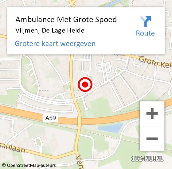 Locatie op kaart van de 112 melding: Ambulance Met Grote Spoed Naar Vlijmen, De Lage Heide op 18 mei 2019 04:31