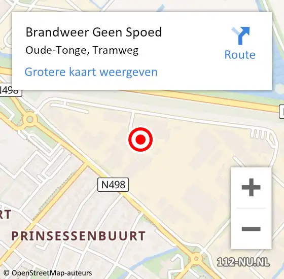 Locatie op kaart van de 112 melding: Brandweer Geen Spoed Naar Oude-Tonge, Tramweg op 18 mei 2019 08:20