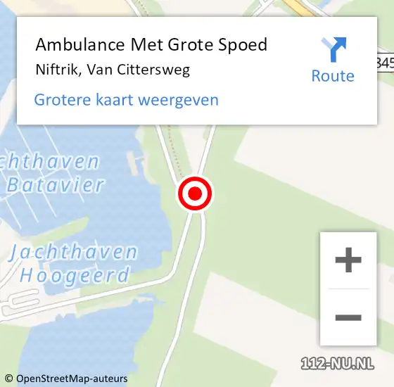 Locatie op kaart van de 112 melding: Ambulance Met Grote Spoed Naar Niftrik, Van Cittersweg op 18 mei 2019 09:23