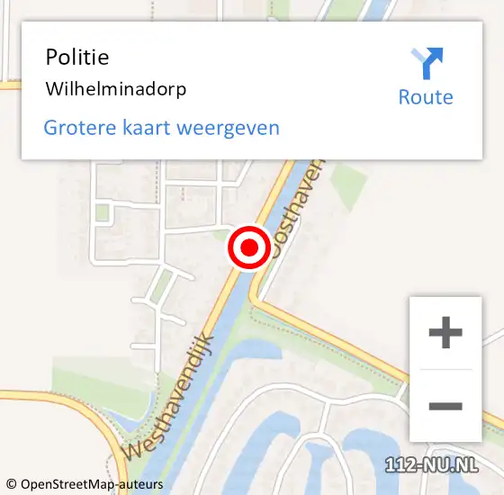 Locatie op kaart van de 112 melding: Politie Wilhelminadorp op 18 mei 2019 09:43