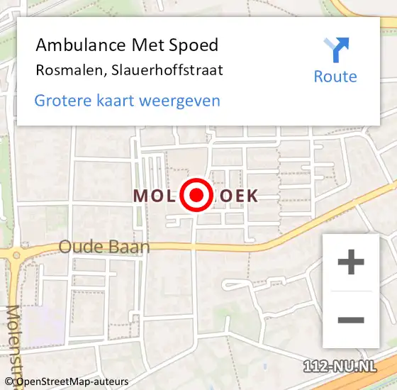 Locatie op kaart van de 112 melding: Ambulance Met Spoed Naar Rosmalen, Slauerhoffstraat op 18 mei 2019 10:37