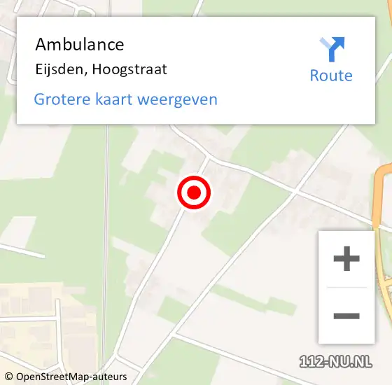 Locatie op kaart van de 112 melding: Ambulance Eijsden, Hoogstraat op 1 april 2014 16:01