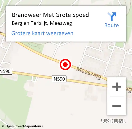 Locatie op kaart van de 112 melding: Brandweer Met Grote Spoed Naar Berg en Terblijt, Meesweg op 18 mei 2019 11:32
