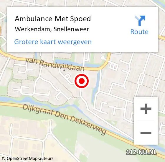 Locatie op kaart van de 112 melding: Ambulance Met Spoed Naar Werkendam, Snellenweer op 18 mei 2019 11:47