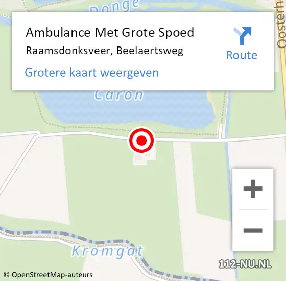 Locatie op kaart van de 112 melding: Ambulance Met Grote Spoed Naar Raamsdonksveer, Beelaertsweg op 18 mei 2019 12:45