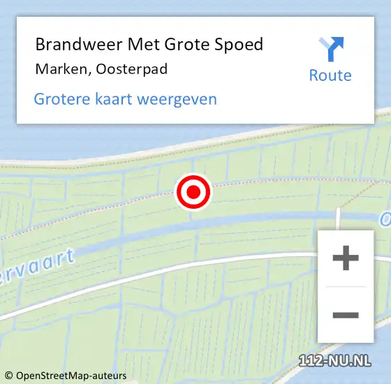 Locatie op kaart van de 112 melding: Brandweer Met Grote Spoed Naar Marken, Oosterpad op 18 mei 2019 13:28