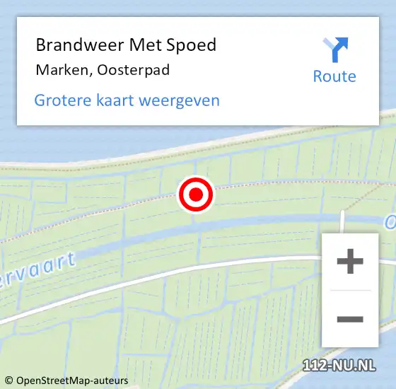 Locatie op kaart van de 112 melding: Brandweer Met Spoed Naar Marken, Oosterpad op 18 mei 2019 14:20