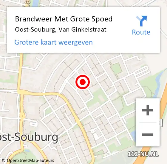 Locatie op kaart van de 112 melding: Brandweer Met Grote Spoed Naar Oost-Souburg, Van Ginkelstraat op 18 mei 2019 14:45
