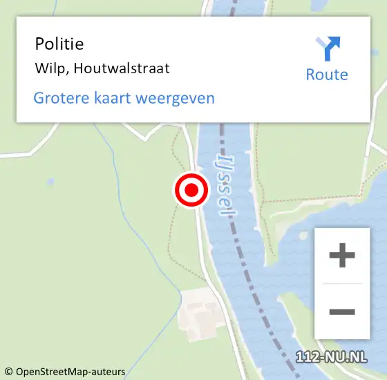 Locatie op kaart van de 112 melding: Politie Wilp, Houtwalstraat op 18 mei 2019 15:36
