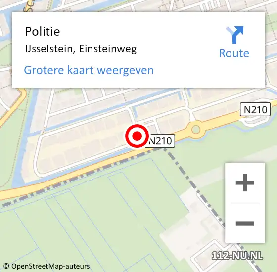 Locatie op kaart van de 112 melding: Politie IJsselstein, Einsteinweg op 18 mei 2019 16:13