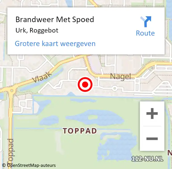 Locatie op kaart van de 112 melding: Brandweer Met Spoed Naar Urk, Roggebot op 18 mei 2019 16:25