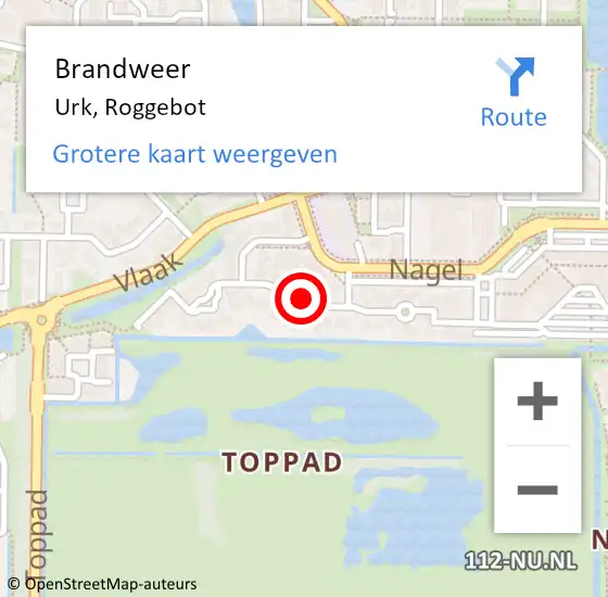 Locatie op kaart van de 112 melding: Brandweer Urk, Roggebot op 18 mei 2019 16:25