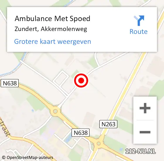 Locatie op kaart van de 112 melding: Ambulance Met Spoed Naar Zundert, Akkermolenweg op 18 mei 2019 16:33