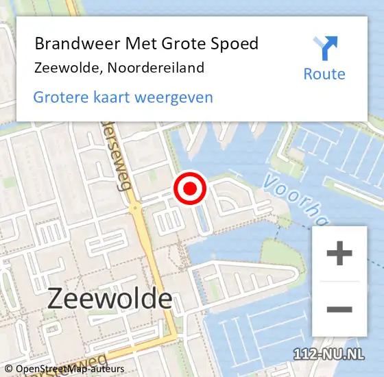 Locatie op kaart van de 112 melding: Brandweer Met Grote Spoed Naar Zeewolde, Noordereiland op 18 mei 2019 20:33