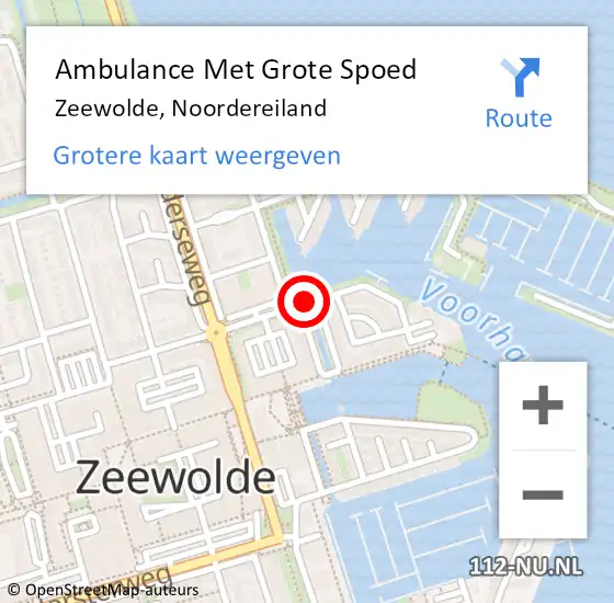 Locatie op kaart van de 112 melding: Ambulance Met Grote Spoed Naar Zeewolde, Noordereiland op 18 mei 2019 20:40