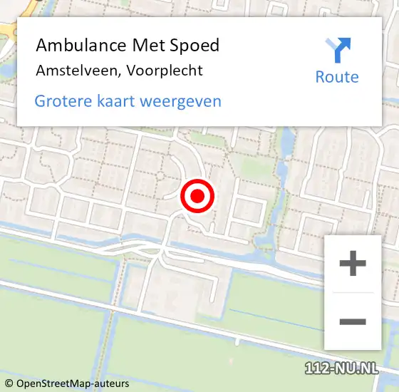 Locatie op kaart van de 112 melding: Ambulance Met Spoed Naar Amstelveen, Voorplecht op 18 mei 2019 21:20