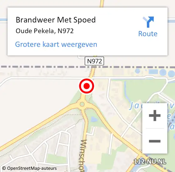 Locatie op kaart van de 112 melding: Brandweer Met Spoed Naar Oude Pekela, N972 op 19 mei 2019 00:40