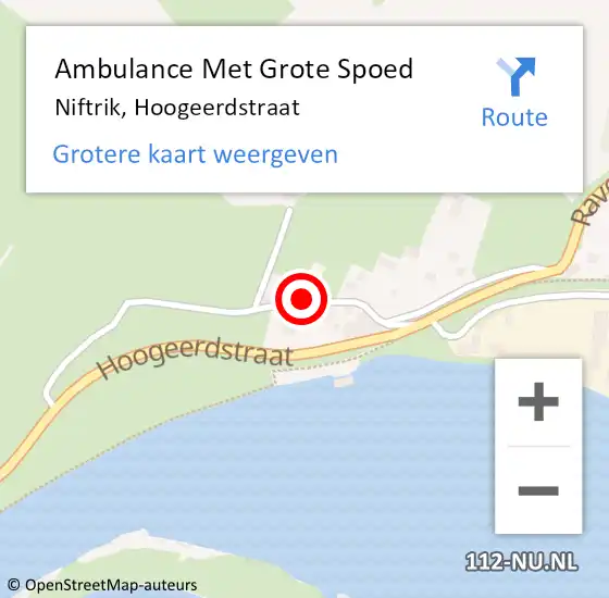 Locatie op kaart van de 112 melding: Ambulance Met Grote Spoed Naar Niftrik, Hoogeerdstraat op 19 mei 2019 01:36