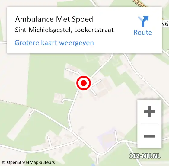 Locatie op kaart van de 112 melding: Ambulance Met Spoed Naar Sint-Michielsgestel, Lookertstraat op 19 mei 2019 01:42