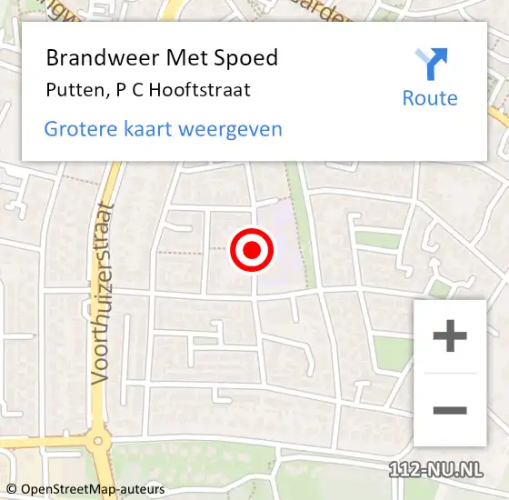 Locatie op kaart van de 112 melding: Brandweer Met Spoed Naar Putten, P C Hooftstraat op 19 mei 2019 05:16