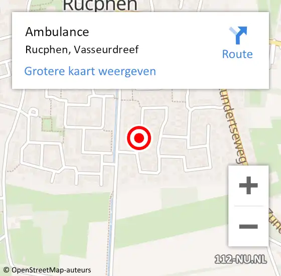 Locatie op kaart van de 112 melding: Ambulance Rucphen, Vasseurdreef op 19 mei 2019 08:49