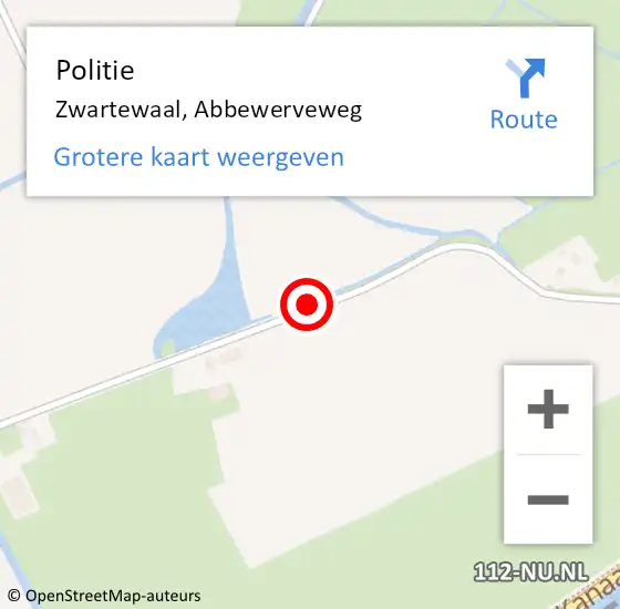 Locatie op kaart van de 112 melding: Politie Zwartewaal, Abbewerveweg op 19 mei 2019 10:54