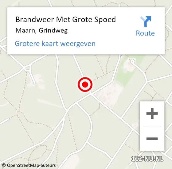 Locatie op kaart van de 112 melding: Brandweer Met Grote Spoed Naar Maarn, Grindweg op 19 mei 2019 10:58