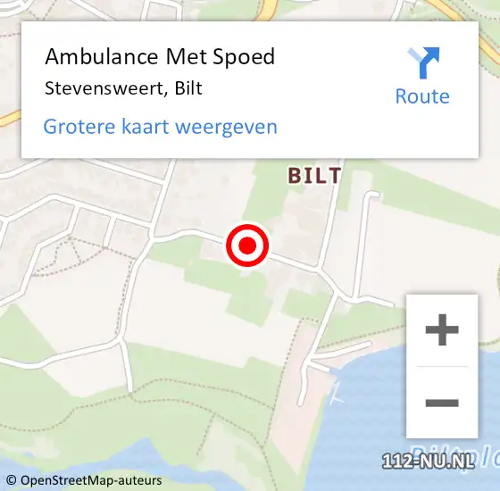 Locatie op kaart van de 112 melding: Ambulance Met Spoed Naar Stevensweert, Bilt op 19 mei 2019 11:08