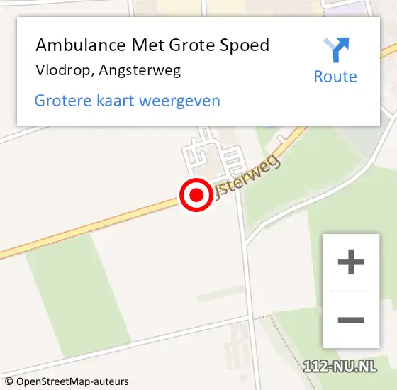 Locatie op kaart van de 112 melding: Ambulance Met Grote Spoed Naar Vlodrop, Angsterweg op 19 mei 2019 12:10