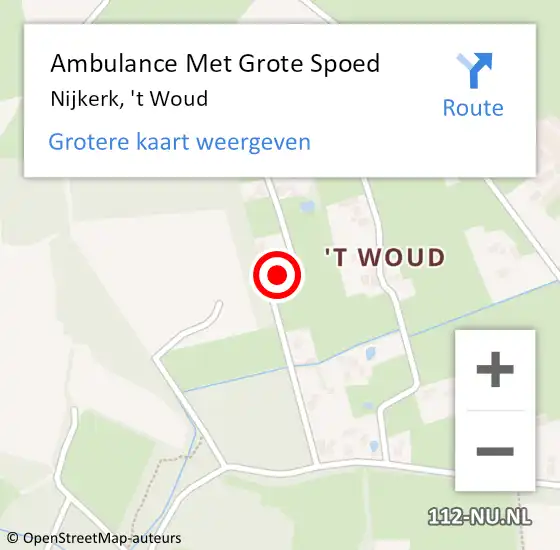 Locatie op kaart van de 112 melding: Ambulance Met Grote Spoed Naar Nijkerk, 't Woud op 1 april 2014 17:33