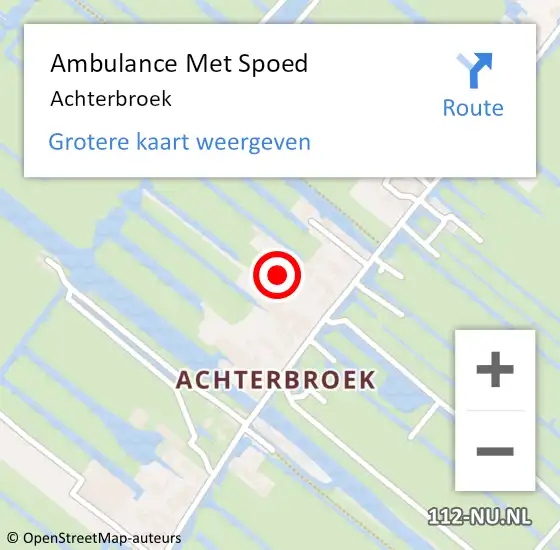 Locatie op kaart van de 112 melding: Ambulance Met Spoed Naar Achterbroek op 19 mei 2019 12:30