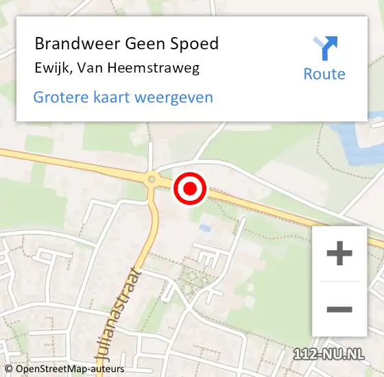 Locatie op kaart van de 112 melding: Brandweer Geen Spoed Naar Ewijk, Van Heemstraweg op 19 mei 2019 13:10