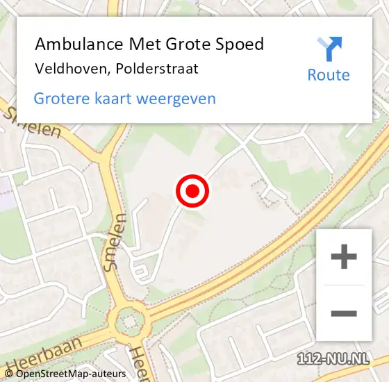 Locatie op kaart van de 112 melding: Ambulance Met Grote Spoed Naar Veldhoven, Polderstraat op 19 mei 2019 13:24