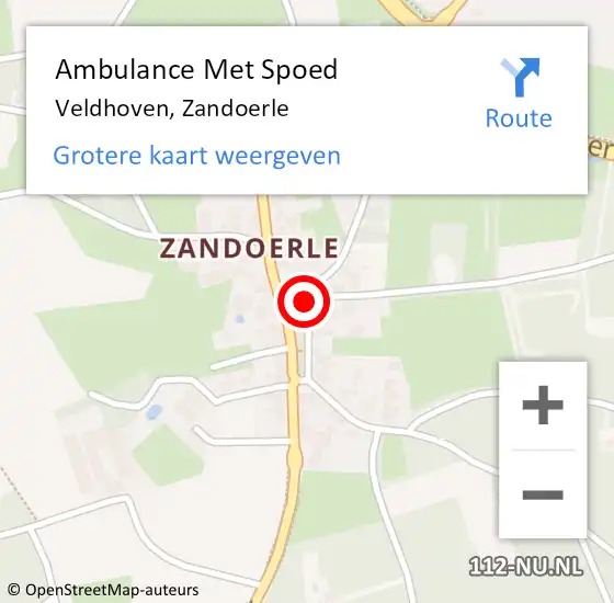 Locatie op kaart van de 112 melding: Ambulance Met Spoed Naar Veldhoven, Zandoerle op 19 mei 2019 13:28