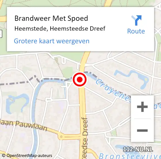 Locatie op kaart van de 112 melding: Brandweer Met Spoed Naar Heemstede, Heemsteedse Dreef op 19 mei 2019 14:05