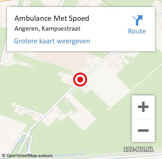Locatie op kaart van de 112 melding: Ambulance Met Spoed Naar Angeren, Kampsestraat op 19 mei 2019 14:12