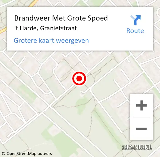 Locatie op kaart van de 112 melding: Brandweer Met Grote Spoed Naar 't Harde, Granietstraat op 1 april 2014 17:42