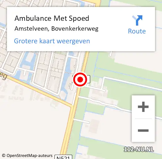 Locatie op kaart van de 112 melding: Ambulance Met Spoed Naar Amstelveen, Bovenkerkerweg op 19 mei 2019 16:13