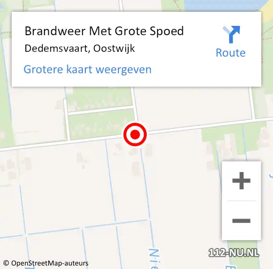 Locatie op kaart van de 112 melding: Brandweer Met Grote Spoed Naar Dedemsvaart, Oostwijk op 1 april 2014 17:56